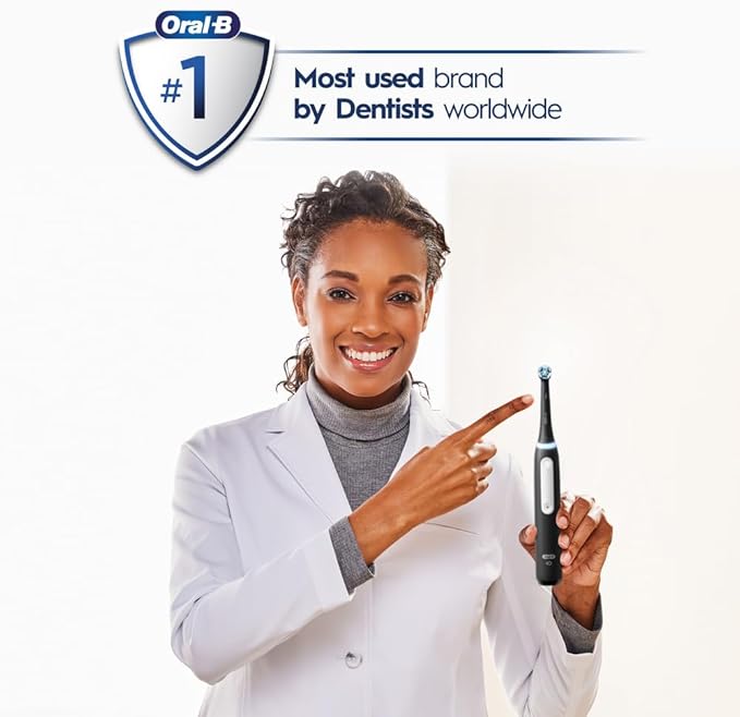 Oral-B iO Deep Clean Rechargeable Electric Toothbrush, White, iO Series 3 Limited, 2 Brush Heads, Travel Case, Pressure Sensor, 3 Cleaning Settings, 2-Minute Timer