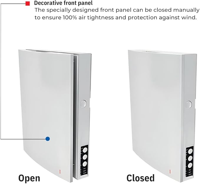 VENTS-US Twinfresh Expert RW1-50-2 Wifi - Ductless Through The Wall Ventilation Fan with Remote & App Control, Provides Fresh Air Intake, and Stale Air Exhaust