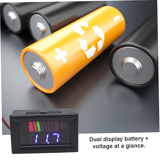 Battery Charge Level Indicator Universal Car Battery Capacity Meter Tester Checker 12V-60V Blue Car Tester Motorcycle Checker Capacity Meter