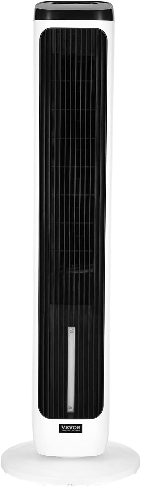 VEVOR Evaporative Air Cooler, Standing Fans that Blow Cold Air, 23.3ft/s 70° Remote Oscillating Tower Fan w/ 9-Speed 4 Mode, 24H Timer, Swamp Cooler, Portable AC Fan for Bedroom, Office