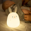 LEDHOLYT LED Cute Rabbit Night Light, Cute Silicone Bunny Lamp and Animal NightLight,LED Squishy Animal Light for Sleep,Kawaii Bedside Lamp Room,Rechargeable Bedside Touch Silicone Lamp (Rabbit)