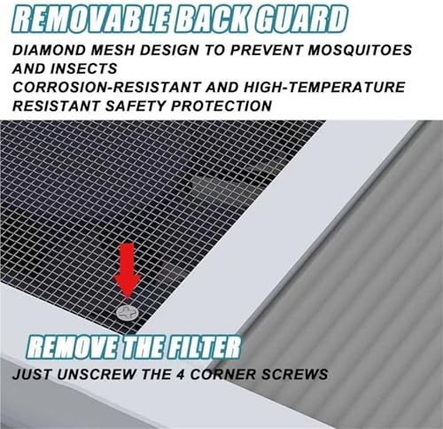 Adjustable Door & Window Exhaust Fan with Filter, 52-140cm, 85m³/h Airflow, 2800 RPM, Punch-Free Installation for Home, Kitchen, Bedroom & Office Use