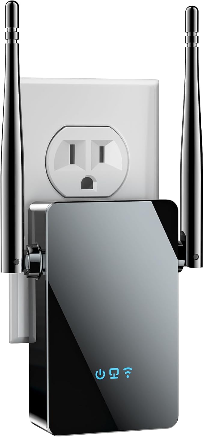 2026 WiFi Extender Signal Booster, New Gen Internet Booster for Home, 4X Faster, Covers up to 10,000 sq.ft, Wi-Fi Repeater with Ethernet Port, Wireless Long Range Amplifier, Easy Setup (Black)
