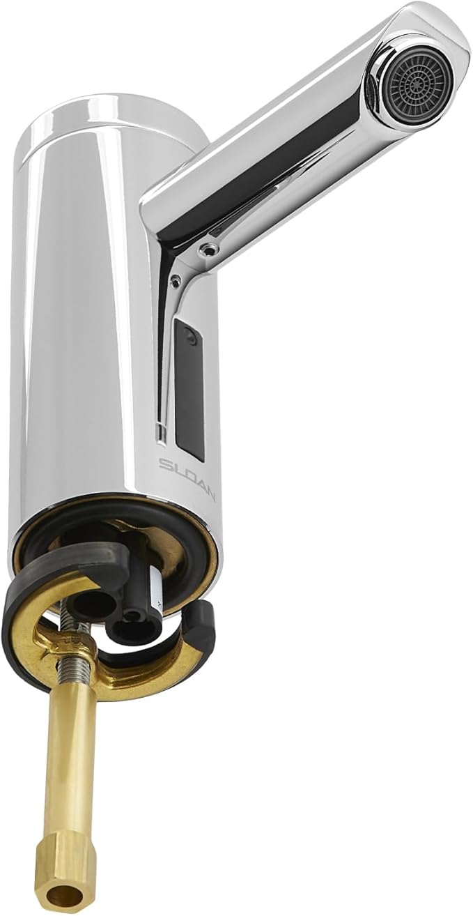 Sloan Optima EAF-200 Sensor Activated Touch-Free Faucet, Commercial Grade w/Mounting Hardware - 0.5 GPM Bluetooth Plug Adapter Hardwired Deck-Mounted Mid Body, Polished Chrome Finish, 3335050