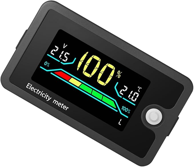 RSHuiOUXX DC8-100V Electricity Meter Digital LCD Display Car Battery Charging Levels Indicators Leads Acid Lithiums Voltmeter