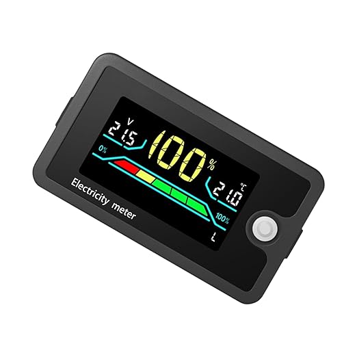 Elnwnnkc Voltmeter, 8-100V Electricity Monitors Digital Voltage Testers, Car Charging Levels Indicators Batteries Power Indicators Power Meter Display
