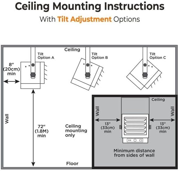 Comfort Zone Hard-Wired Ceiling Mount Garage Electric Space Heater, Fan-Forced, 5,000 watt, 240 volt, Overheat Protection, Thermal Cut-Out Switch, Ideal for Workshop & Garage, ETL Compliant, CZ220