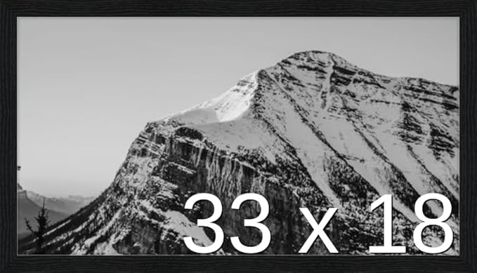 Frame It Easy 33 x 18 Black Grain Wood Frame (Derby)