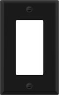 ENERLITES Decorator Switch Metal Wall Plate, Outlet Cover, Corrosion Resistant, Standard Size 1-Gang 4.50" x 2.76", Powder Coated Stamped Steel, 7731-BM, Black Matte