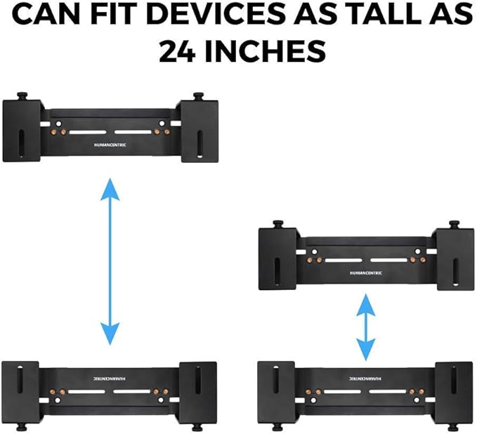 HumanCentric Adjustable Device Wall Mount, Cable Box and Modem Bracket, Adjustable Wall Adapter for Small and Wide or Narrow Devices Like Cable Boxes, Modems, DVD Players on The Wall Behind TV