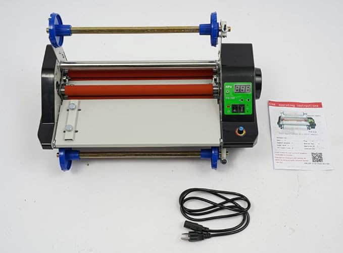 Pro Laminating Machine with Single & Double Sided Heating, 35cm Width & 0-200°C Temp Control for Documents, Photos, ID Cards