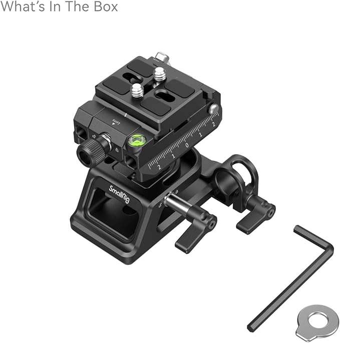 SmallRig Mount Plate for Arca-Swiss Quick Release Clamp and Bottom Plate for Manfrotto Type with Height-Adjustable 15mm Rod Clamp Mount - 4233