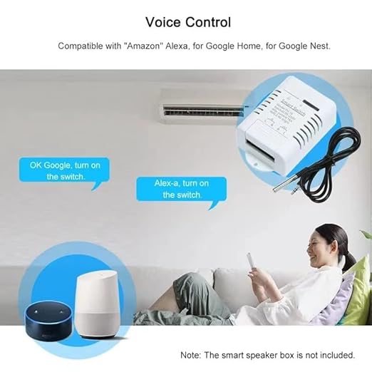 Yitouniu WiFi Smart Waterproof Temperature Controller Sensor Module, Tuya app Wireless Remote 16A Smart Switch with Energy Consumption Monitoring, Compatible with Alexa Google Home