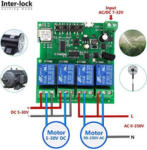 Newgoal 4 channelsWiFi Wireless Smart Switch Inching Self-locking Relay Module, be applied to access control Tuya SmartLife APP,DIY WIFI Garage Door Opener With 433 MHz RF remote control
