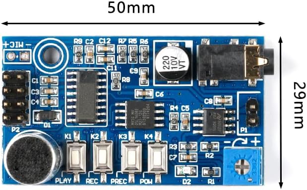 JESSINIE YS-SR1 DC 5V Sound Voice Recording Playback Module Sound Recorder Board Loudly Public Voice Playback Loudspeaker Megaphone Replace ISD1820