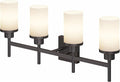 AONEON Bathroom Light Fixtures 4-Light Bathrom Vanity Lightings with White Frosted Glass Shade, Oil Rubbed Bronze Wall Lamps Over Mirror T001ORB-L4