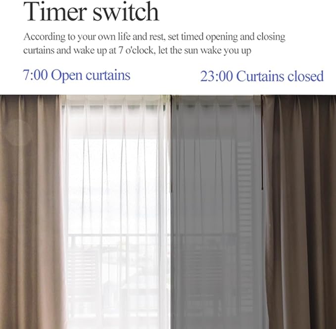 Smart Automatic Curtain Opener - Remote Control with App/Timer/Voice,Upgraded High-Performance Motor, Automatic Light Sensor, Add Gateways, For Google Alexa,No Remote (for Roman rod/T/U track 3in1)
