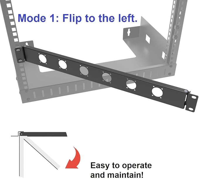 QiaoYoubang 1U Hinged Rack Panel 6D XLR HDMI Audio Rack Mount Panel for 19 inches Rack Mount (6D)
