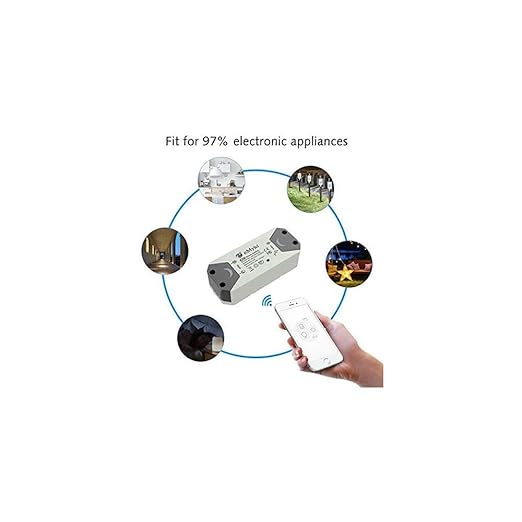 eMylo Smart WiFi Light Switch Wireless Relay Switch Module Remote Control Home Automation Timers Compatible with Alexa Echo Google Home iPhone Android App (1 Pack)