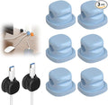 Magnetic Cord Organizer Holder, Upgrade Cord Holder for Nightstand, Adhesive Wire Cable Clips Management Kit for Phone Charger, Computer, Home, Office, Desk, Nightstand (Blue, 6 Packs)