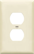 ENERLITES Duplex Receptacle Outlet Wall Plate, Midway Size 1-Gang 4.88" x 3.11", Unbreakable Polycarbonate Thermoplastic, 8821M-LA, Light Almond