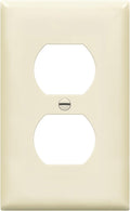 Enerlites 8821-LA Duplex Receptacle Outlet Wall Plate, Standard Size 1-Gang , Polycarbonate Thermoplastic, Light Almond