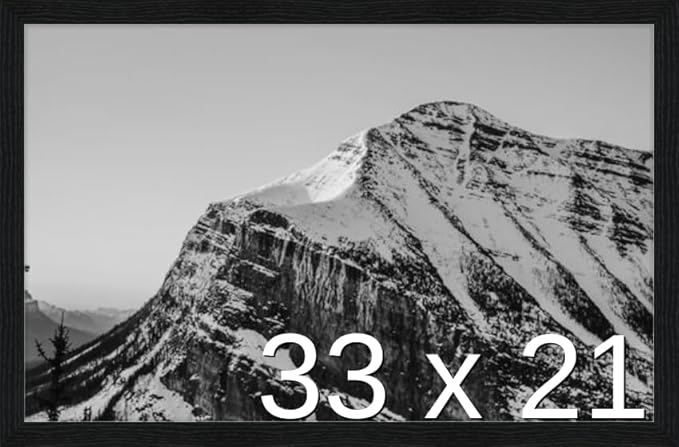 Frame It Easy 33 x 21 Black Grain Wood Frame (Derby)