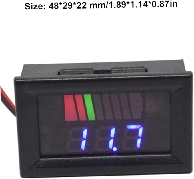 Battery Charge Level Indicator Universal Car Battery Capacity Meter Tester Checker 12V-72V Blue Car Battery Tester Motorcycle Battery Checker Battery Fuel Gauge Indicator Battery Capacity Meter Teste