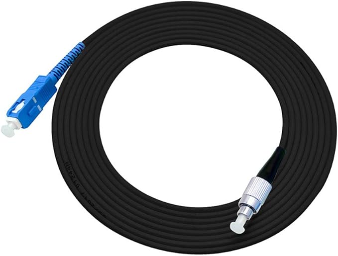 Jeirdus 50M SC to FC Outdoor Armored Simplex 9/125 SM Fiber Optic Cable Jumper Optical Patch Cord Singlemode 50Meters 160ft SC-FC