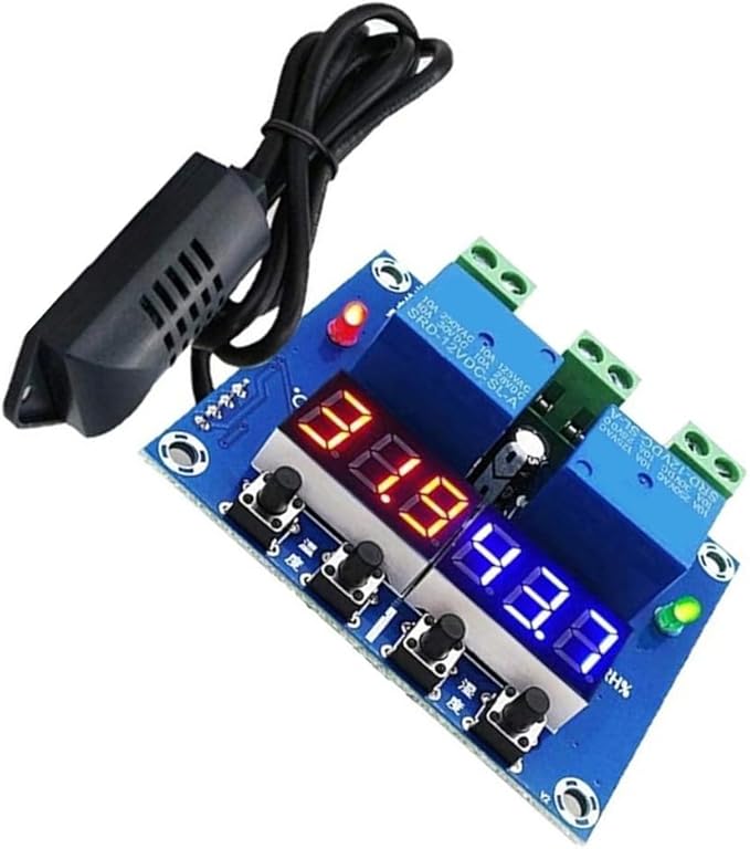 XH M452 Digital Temperature Humidity Control Module with Dual Relay Output and Integrated Detection Probe for Fast Response Environmental Monitoring