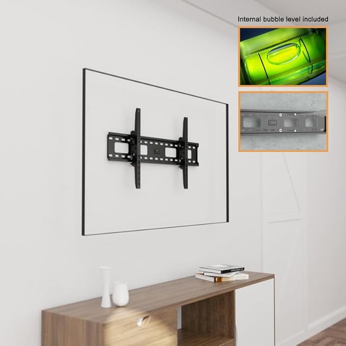 Ultra Slim Tilt TV Wall Mount Bracket for LG OLED evo C4 4K Smart TV 2024 OLED55C4PUA 55 Inch TV - Low Profile 1.7" from Wall, 12° Tilt Angle, Industrial Grade, Easy Install