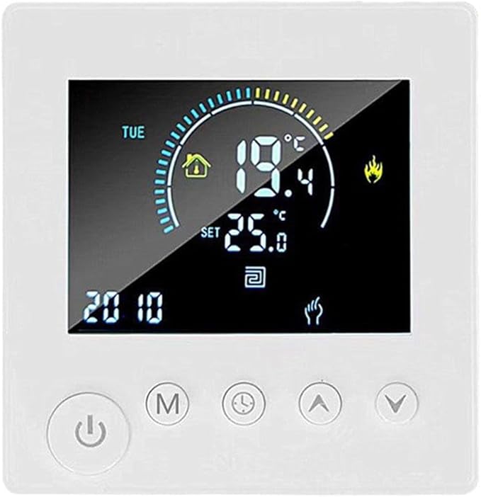 Sumsoctober Smart WiFi Floor Heating Thermostat for Tuya Programmable Energy Saving Controller with Child Lock and Weather Updates(16A)