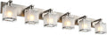 WINSHEN 6-Lights Bathroom Vantiy Light Over Mirror, Modern Black Vanity Lighting Fixtures with Rectangular Frosted Glass Shades for Bath Kitchen Wall Mounted, E26 Bulb Base