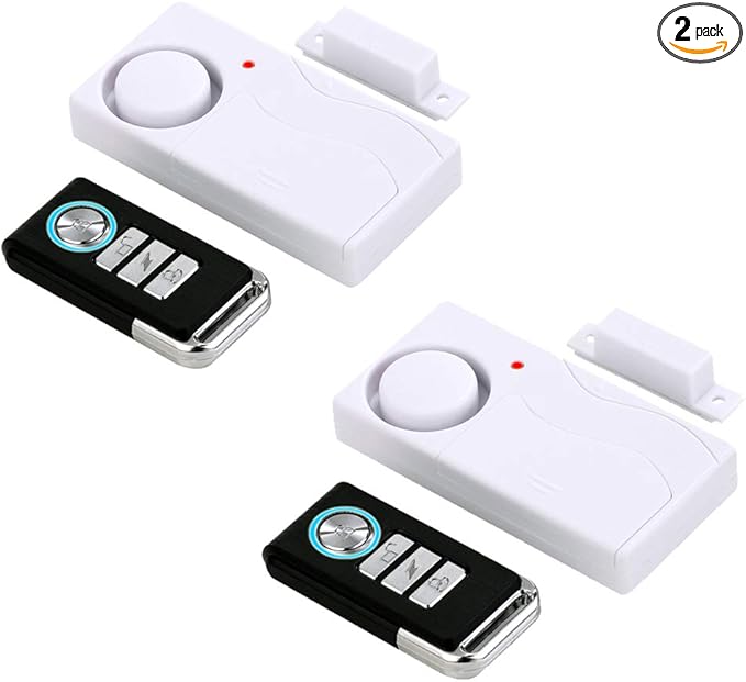 HENDUN Door Alarms When Opened with Remote, Door Bells Chimes, Door Security Sensor Pool Alarm for Kids Safety (2 Pack)