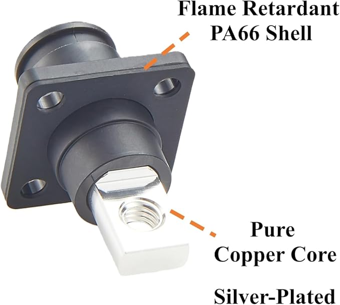 1 Set Battery Energy Storage Connector 120A 25mm² High Current HV Connectors Quick Plug Terminal Right Angle Plug and Socket IP67 Waterproof Power Adapter (Black, 120A)