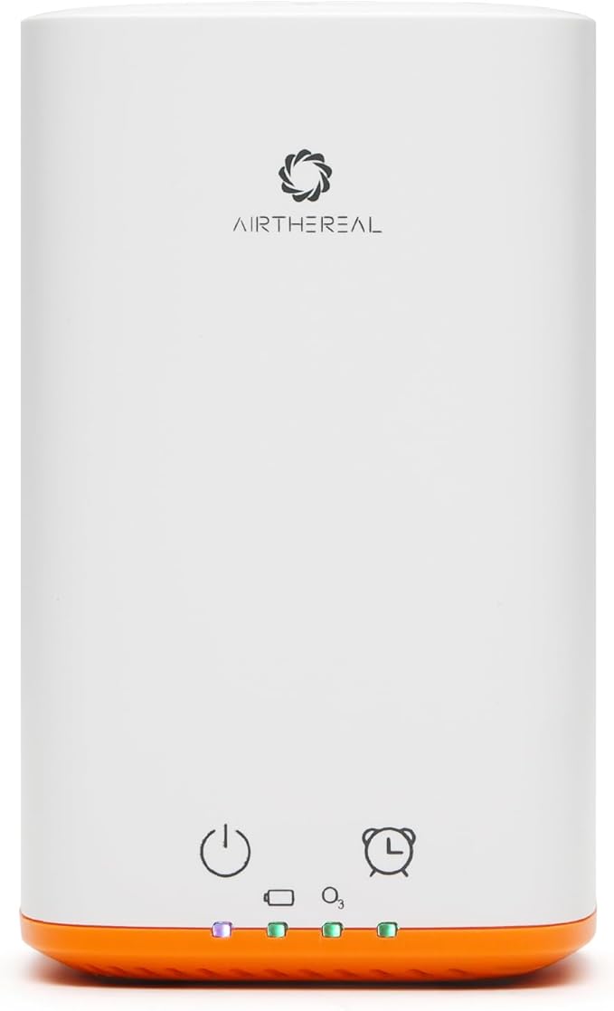 Airthereal Upgraded PA300-GO Portable Ozone Generator, Battery Powered, Odor Eliminator for Refrigerator, Car, Small Spaces, White