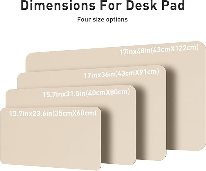 Aothia Leather Desk Pad Protector, Office Mat, Large Mouse Pad, Non-Slip PU Leather Blotter, Laptop Desk Pad, Waterproof Writing Pad for Office and Home (Beige, 31.5" x 15.7")