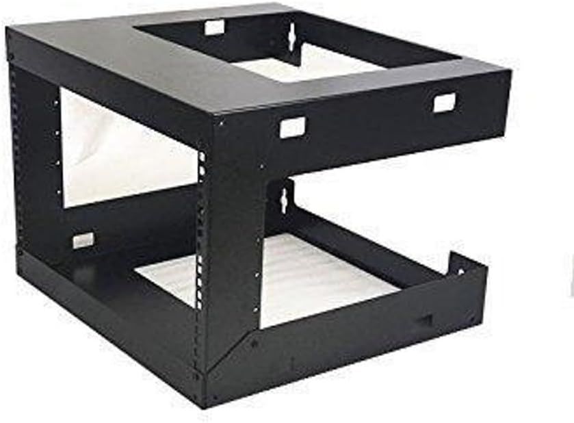 Raising Electronics 6U Wall Mount Open Frame 19 Inch Server Equipment Rack Threaded 18 Inch Depth Black (6U)