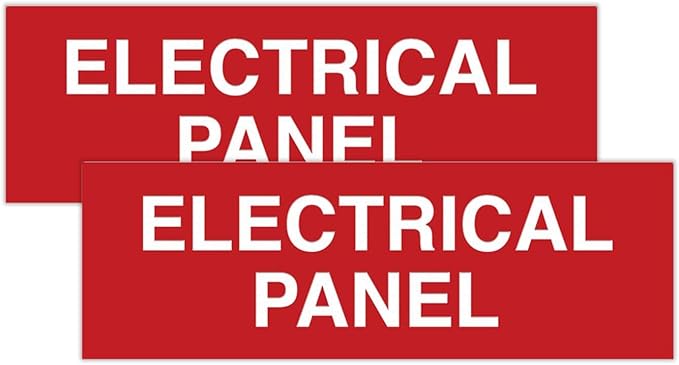 All Quality Basic Electrical Panel Sign - Fire Regulation Safety Compliance Sign Red - Medium (2 Pack)