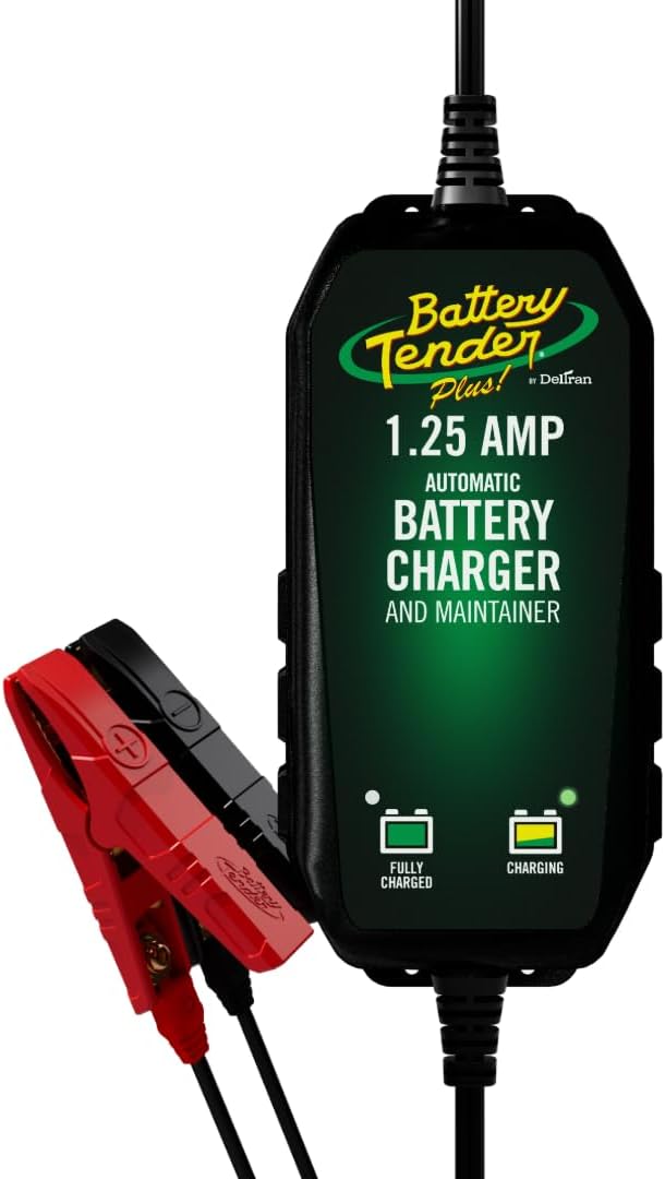 Battery Tender Plus 12V - 1.25 AMP Battery Charger and Maintainer - 022-0185G-DL-WH