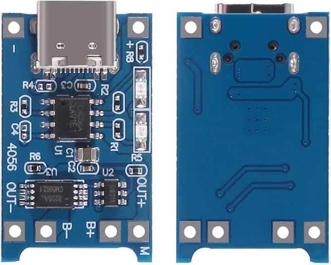 Gebildet 10pcs TP4056 Type-C Input Interface USB 5V 1A 18650 Lithium Battery Charger Module Charging Board with Dual Protection Function