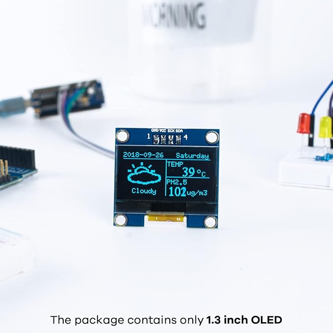 Hosyond 5 Pcs 1.3 Inch IIC I2C OLED Display Module 128x64 Pixel SH1106 Screen Module Compatible with Arduino/Raspberry Pi (Blue)