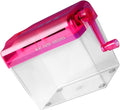 Healvian Manual Paper Shredder Small Desktop Handheld Red Compact Office and Home Use Convenient Hand Shredder for A4 Paper Documents