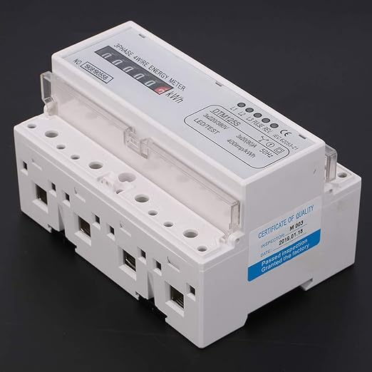 MOUMOUTEN 220 380V 20 80A Digital Electric Power Meter, 3 Phase KWh Meter, Energy Consumption Monitor, DIN Rail Installation, for Industrial and Commercial Use