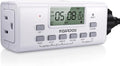 NEARPOW Digital Timer for Lamp with Dual Outlets, Programmable Timer in Door, Outlet Timers for Lights,10 On/Off Programs, 24-Hour and 7-Day Programmable Electric Plug Timers,3 Prong, 15A/1875W