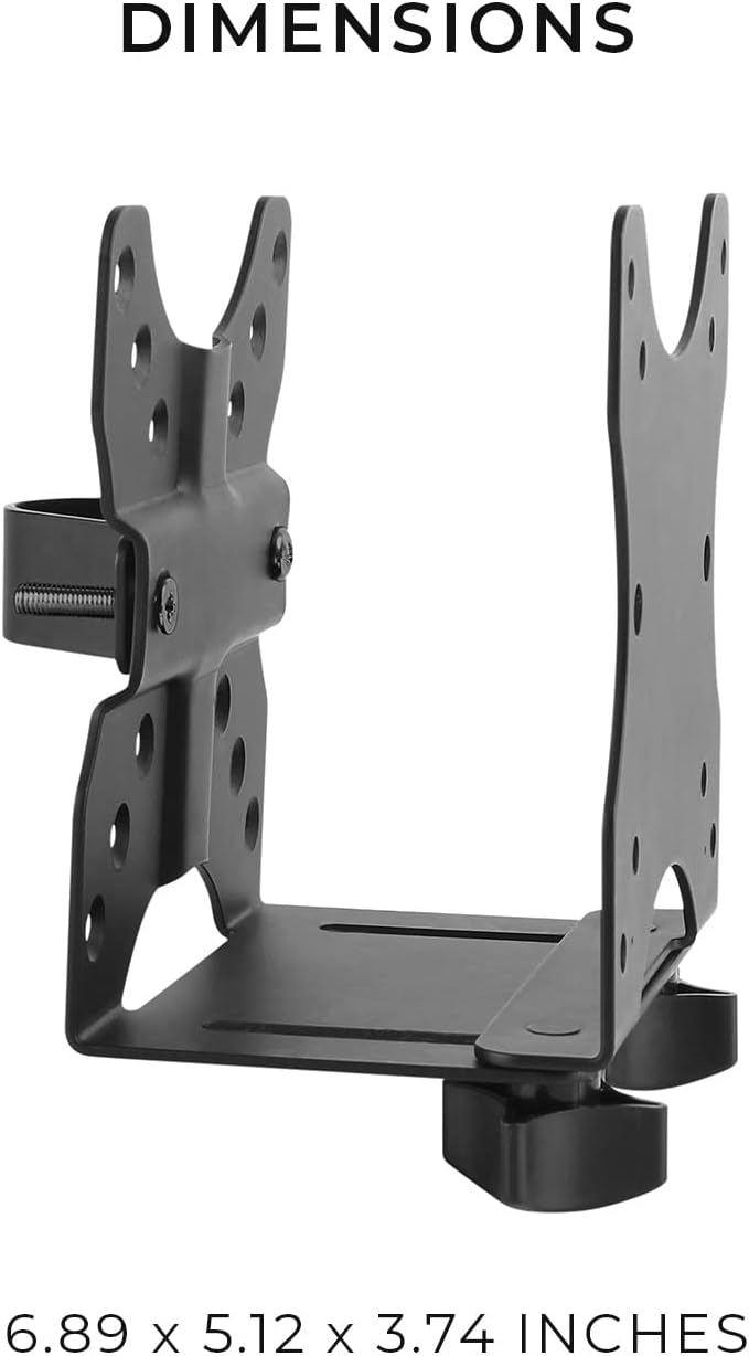 HumanCentric Thin Client Mount Bracket, Mount a Mini PC or Computer to a VESA Monitor Arm or Stand, Pole, or Under Desk or Surface, Devices with 0.65-2.55" in Depth for 75x75 and 100x100mm Patterns