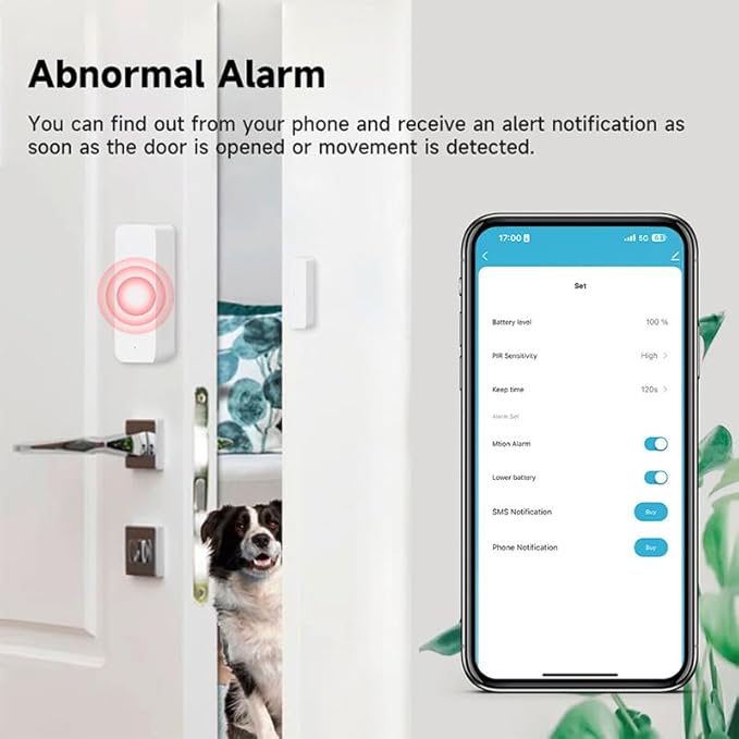 IHSENO WiFi Door Window Sensor,Smart Door Open/Closed Detector with App Alert,Wireless Entry Detector Sensor Alarm for Home Security&Automation (1Pack)