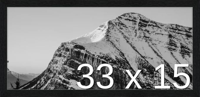 Frame It Easy 33 x 15 Black Grain Wood Frame (Derby)