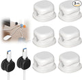 Magnetic Cord Organizer Holder, Upgrade Cord Holder for Nightstand, Adhesive Wire Cable Clips Management Kit for Phone Charger, Computer, Home, Office, Desk, Nightstand (White, 6 Packs)