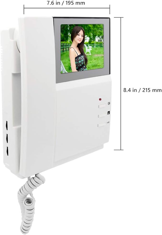 AMOCAM Wired Video Intercom Doorbell System 4.3 Inches HD LCD 2- Monitor Video Door Phone Bell Kits IR Night Vision Indoor Outdoor Camera DoorBell Intercom Doorphone Telephone Style 1V2